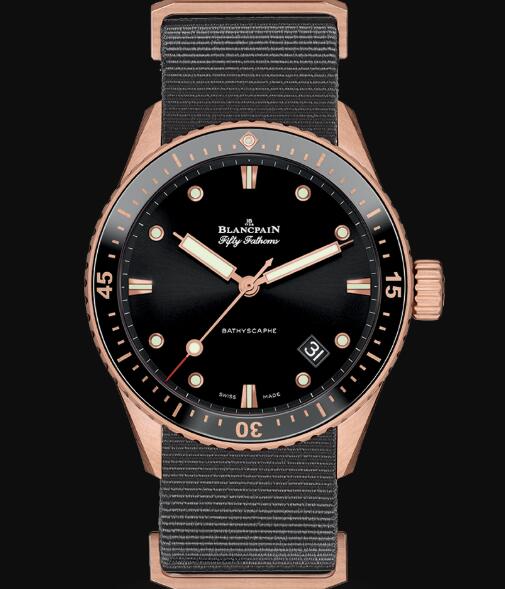 Review Blancpain Fifty Fathoms Watch Review Bathyscaphe Replica Watch 5000 36S30 NABA - Click Image to Close